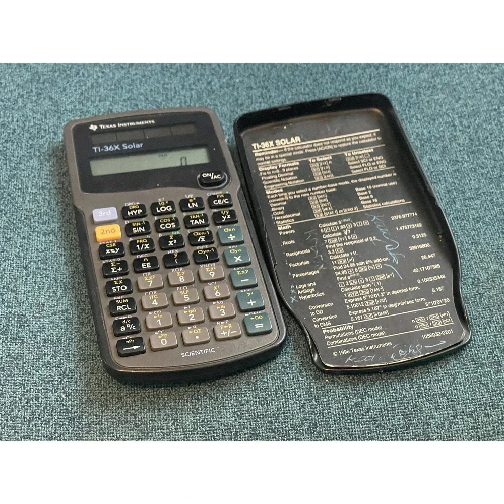 Texas Instruments TI 36X Solar Scientific Calculator Works With Cover